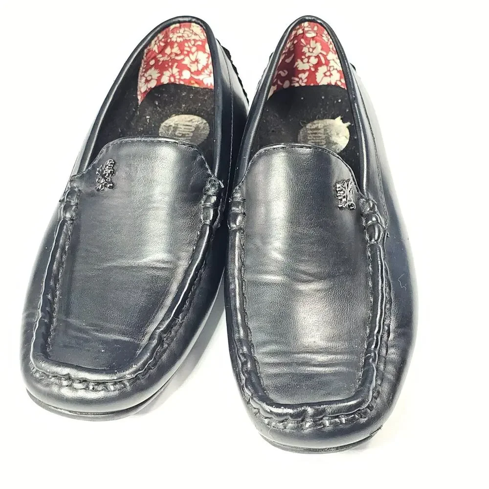 Stacy Adams Boys 12M Black Leather Driving Loafers Slip On Moc Toe Dress Casual
